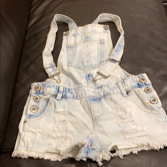 Parisian Collect Distress/acid-w overall short - Picture 1 of 6